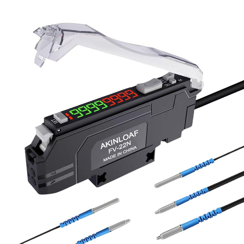 FV-22N Fiber Optic Amplifier, Fiber Optic Sensor Proximity Switch; Long Distance Optical Communication Diffusion Induction Photoelectric sensors; Comes with Instruction Manual Regular FV-22N 1