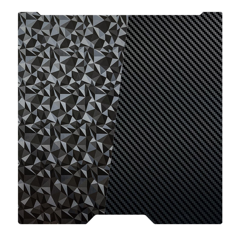 355x346mm H2D Build Plate for Bambu Lab H2D/H2S,Double Sided PEO PET Flexible Removable Spring Steel Heated Printing Bed Platform,Removable Heated Bed for H2D Combo/H2S(Carbon Fiber+Diamond) PEO PET Plate(Black)