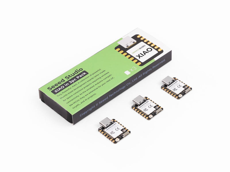 XIAO MG24 Sense 3PCS Pack - Silicon Labs EFR32MG24, Matter Native Over Thread/BLE 5.3, Arduino Compatible, 1.95μA Ultra-Low-Power, On-Board IMU/Micphone/Antenna, 19 GPIOs