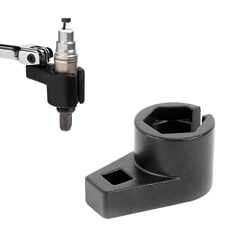 Offset Oxygen Sensor Socket, 3/8-Inch Drive by 7/8-Inch 22 mm O2 Sensor Removal Tool, Offset 6-Point Oxygen Sensor Socket Wrench for Most Cars