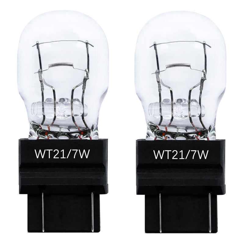 WT21/7W OEM Standard Halogen Replacement Rear Tail Brake Turn Signal Light Bulb 12V 21W Long Life, Pack of 2 WT21/7W