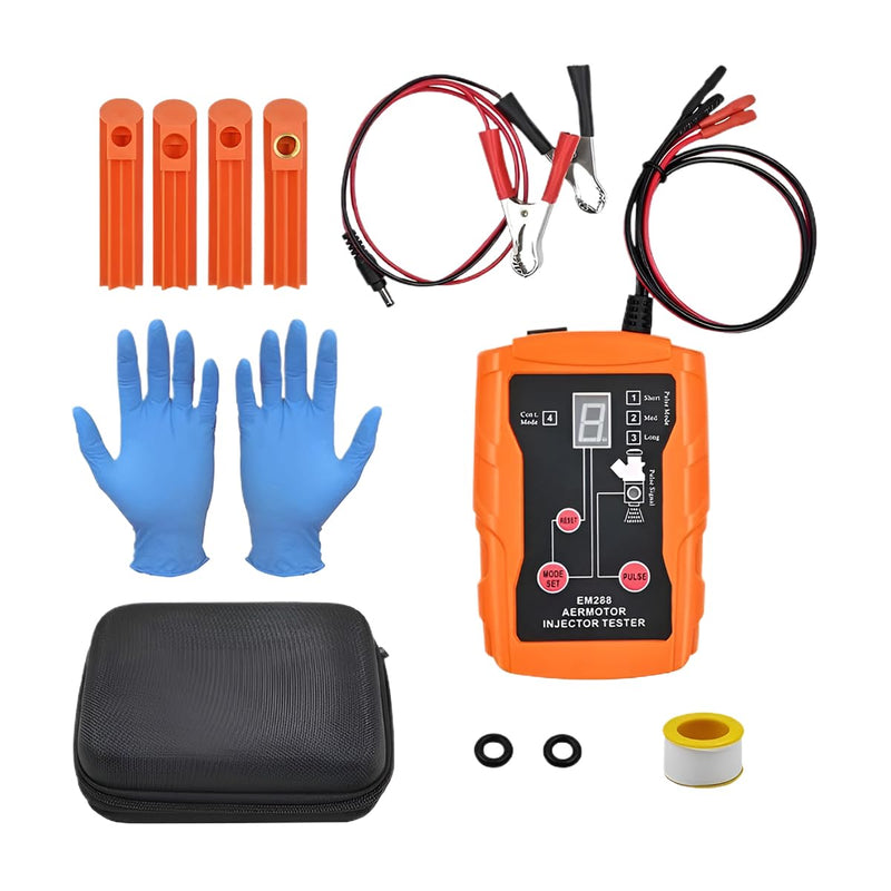 Car Fuel Injector Tester Cleaner Tool Kit, 12V Vehicle DIY Cleaning Testing Tool with 6 Cleaning Adapters & 8 Pulse Modes, Automotive Accessories, Universal for SUV Sedan Truck