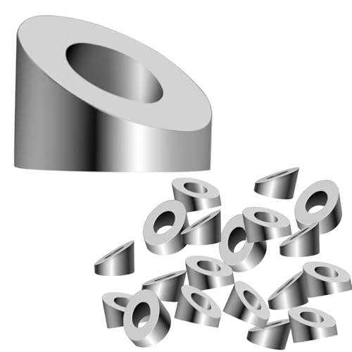 20 Pcs 5/16" ID Angle Washers for 1/8" 3/16" Cable Railing Posts Hardware, Stainless Steel 30 Degree Angle Beveled Washer for Indoor Outdoor Stair Deck Ship Rigging Metal Wood Aluminum End Posts