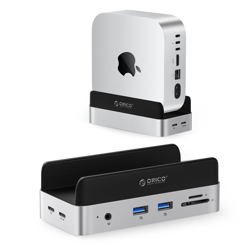 ORICO MiniDock Mac mini M4 Dock and Stand with 8TB M.2 SSD Enclosure (SSD NOT Included), 2xUSB A 10Gbps, SD/TF Card Slots, 3.5mm Audio, for Mac mini M4 and M4 Pro 2024(VSE) 0GB(SSD not included)