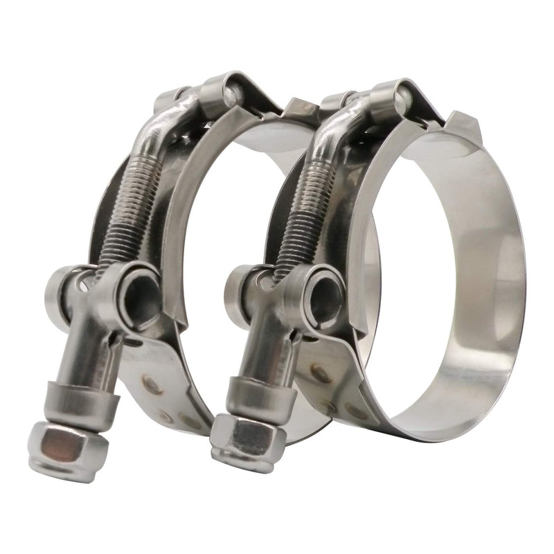 3" T Bolt Hose Clamp Stainless Steel - Working Range 81mm - 89mm for 3" Hose I.D. with 3mm - 6mm Wall Thickness, Roadformer T-bolt Hose Clamps Featured to Provide Reliable Sealing Force, 2 Pack 3" Hose Clamp 81mm - 89mm (3.19" - 3.50")