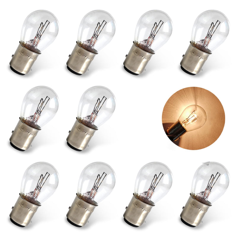 10 PCS 1157 Tail Light Bulbs, Automotive Brake Light Bulbs, Turn Signal Light Bulbs, Universal Halogen Brake Light and Reverse Light Replacement Parts for Vehicles (White) 10 PCS White