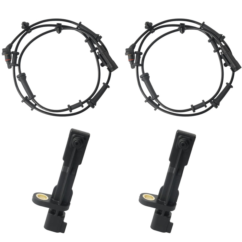 4PCS ABS Wheel Speed Sensor Front & Rear, Left & Right Compatible with 2007-2011 Jeep Wrangler 3.8L, 2012-2017 Jeep Wrangler 3.6L Replace 68003281AA, 68003281AB, 52125003AD, 52125003AB, 52125003AC