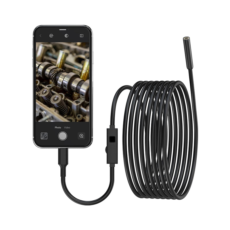 1920P HD Dual Lens Endoscope Camera Semi-Rigid Snake Cable IP67 Waterproof 8LED Lights Dimmable HD Industrial Pipeline Inspection Probe Compatible with Smartphones Endoscope Camera (16.4ft) 16.4ft