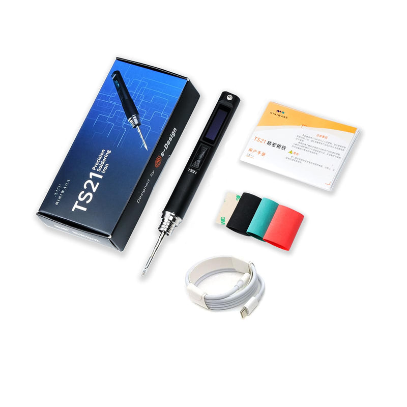 Soldering Iron Kit TS21,Front Lighting,3 Seconds Melts Solder,Fast Heating,DC9-24V Max 100W Soldering-Iron Gun with Adjustable Temp 100-450℃,Compatible with 210 type Iron Tips