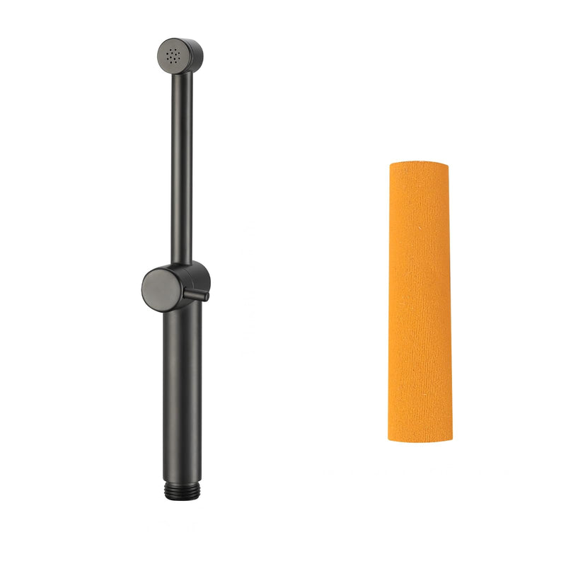 Stainless Steel Long Handle Bidet Sprayer Head，Matte Black Bidet Wand with Adjustable Knob Handle for Precise Water Control ‎Long Style Matte Black