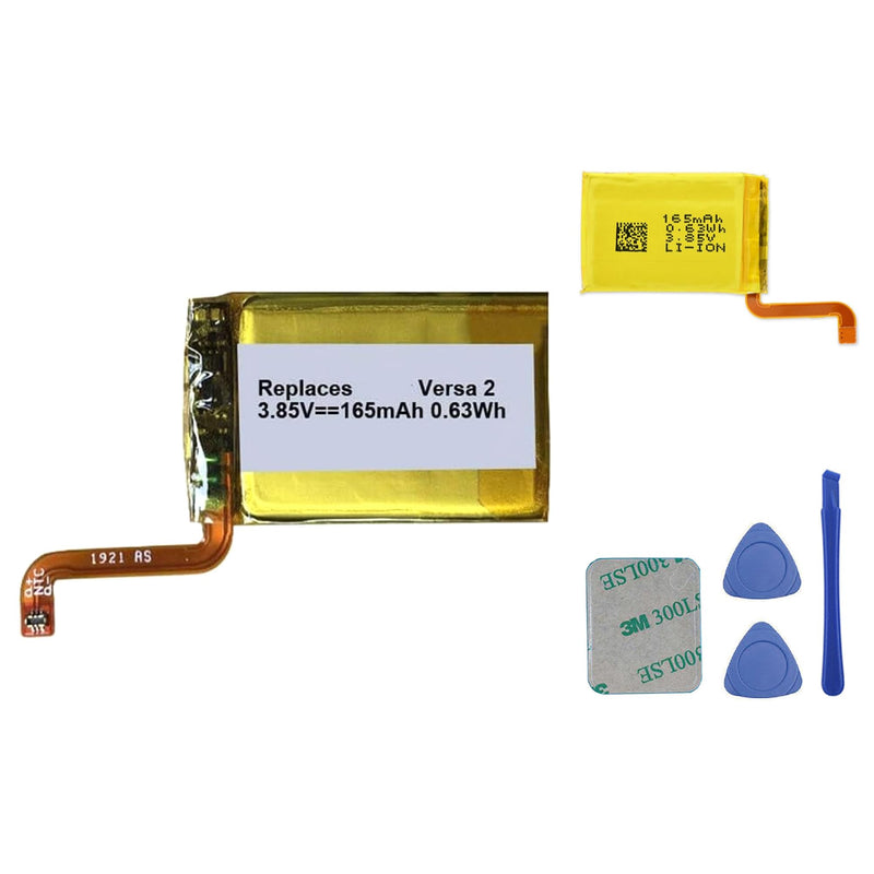 Replacement LSSP281928 160mAh/0.62Wh/3.85V Battery for Fitbit FB507 Versa 2 Smartwatch, with Repair Tool Kit