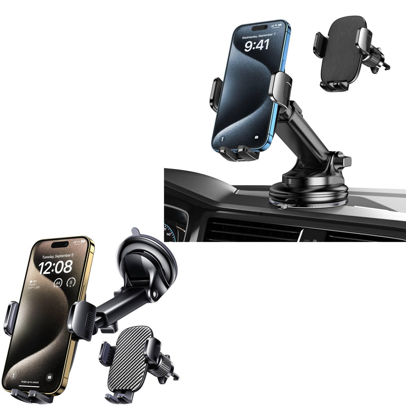 Qifutan Dash Mounted Phone Holders for Your Car Dash Phone Mount for Car Dashboard Air Vent Multi-Mount 3 in 1