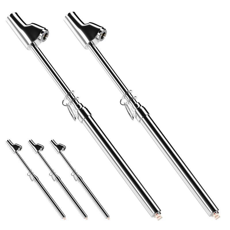 5PCS Silver Dual Head AUTO Tire Pressure Guage, Heavy Duty Air Gauge, 10-150 PSI, 80-1040KPa for Truck Car RV Van, etc 5