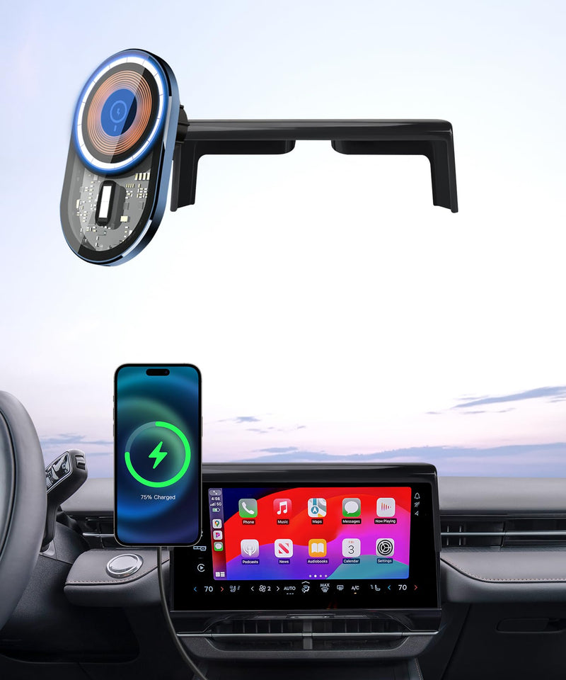 15W Wireless Charger Car Phone Holder for Lincoln Nautilus 2024-2026 | 11.1" Screen Magsafe Accessories Fast Charging Magnetic Cell Phone Holder Clip Compatible with iPhone Android, 3D Fit Bracket