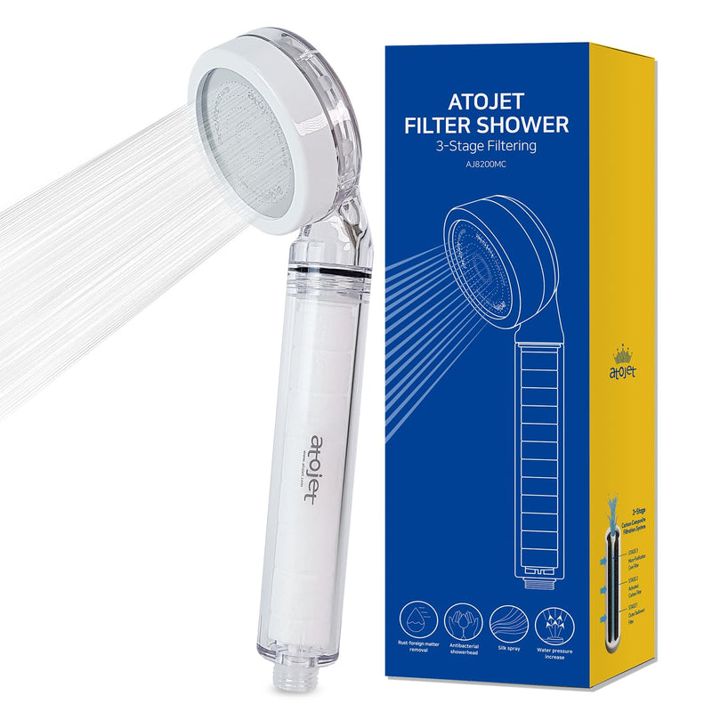 Filter Showerhead Inspired by Korea’s Beauty Culture – Pure Carbon Filters for Softer Skin & Smoother Hair | Carbon Composite Filter | Single Showerhead (AJ8200MC-SNG-1) Single Showerhead Set