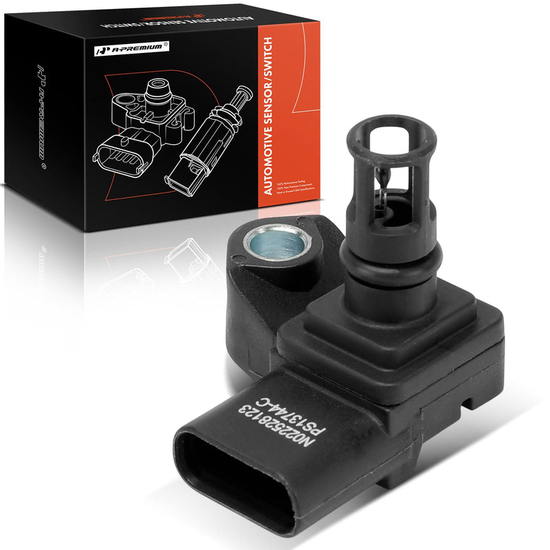 A-Premium Pressure MAP Sensor [4 Pins] Compatible with Chevrolet Malibu 2016-2017 1.5L & Buick Encore 2016 1.4L, Encore 2017-2019, Cascada 2016 1.4L, Cascada 2018-2019 1.6L & Cadillac CT6 2016-2017
