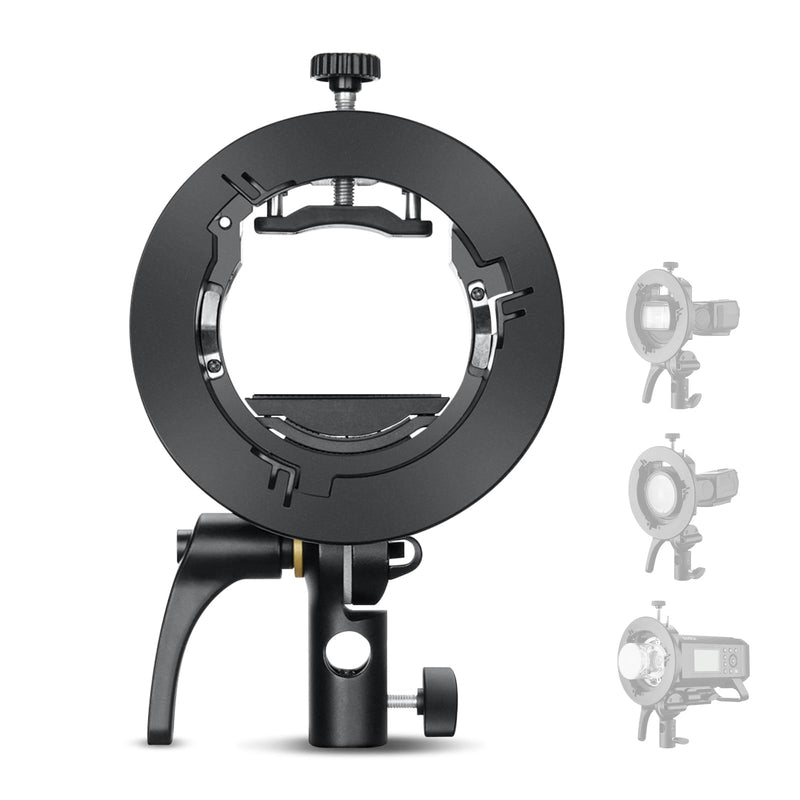 Godox S2 Speedlite Bracket: Bowen Mount Flash Holder Bracket for Godox V350/V850/V860, TT360/TT600/TT685, V1/V1 Pro Flash and AD200pro/AD300pro/AD400pro Outdoor Strobe Flash