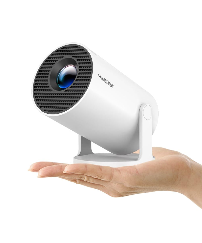 Magcubic 2025 Upgraded HY300PRO Mini Projector with WiFi and Bluetooth, Portable Projector 4K Support, Auto Keystone, 180 Degree Rotation, Smart Proyector for Home Outdoor Android 11 White
