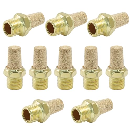 Brass Air Pneumatic Mufflers, 1/8" (DN6) 1/8"(DN6)-10 Pcs