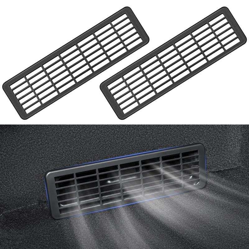 2PCS New Model Y Juniper Backseat Floor Air Vent Cover Air Flow Vent Grille Protection Rear Under Seat Air Condition Outlet Grille Protector for 2025-2026 Tesla Model Y Juniper Accessories 2025 New Model Y Juniper
