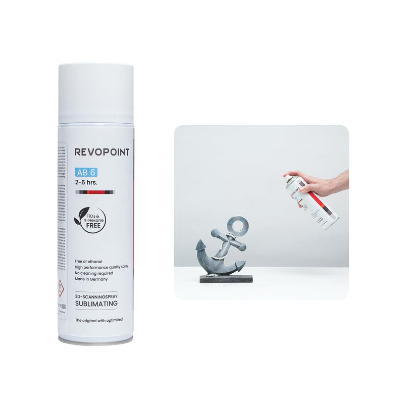 Revopoint 3D Scanning Spray for 3D Scanners, No Cleaning Needed, for Transparent, Reflective or Highly Textured Surfaces Objects, 500ml, AB6 White