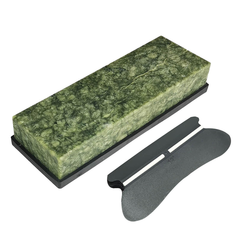 Large Size Polishing Knife Sharpening Stone,Grit 10000# Knife Sharpener Whetstone Final Fine Polishing Natural Green Honing Oilstone for Knives Tools SET-C