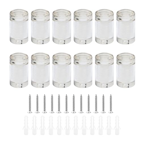 Antrader Clear Standoffs,3/4" x 1" Acrylic Standoff Screws,12Pcs 3/4" x 1" (19 x 25mm)-12Pcs