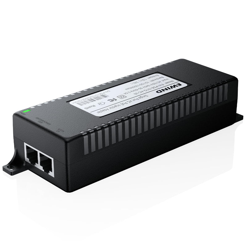 EWIND 2025 Higher Performance PoE Injector, Gigabit PoE+ Adapter 30W 48V Power Network Distances Up to 328FT, Plug & Play with Smart Energy Saving, 802.3af/at, Desktop/Wall Mount, Lifetime Support