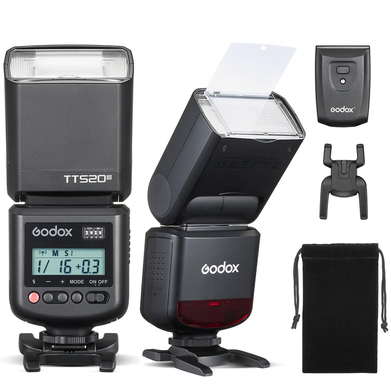 Godox TT520III Camera Flash Kit with RT-16 433MHz Wireless Trigger, GN33 Universal Manual Speedlite for Canon Nikon Sony Fujifilm Olympus Panasonic Pentax DSLR Cameras with Standard Hot Shoe Flash with trigger kit
