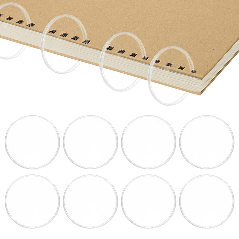 PATIKIL 2 Inch Plastic Book Binding Discs, 8 Pack Discbound Expansion Discs Round Binder Rings for DIY Notebook Planner, Clear Transparent