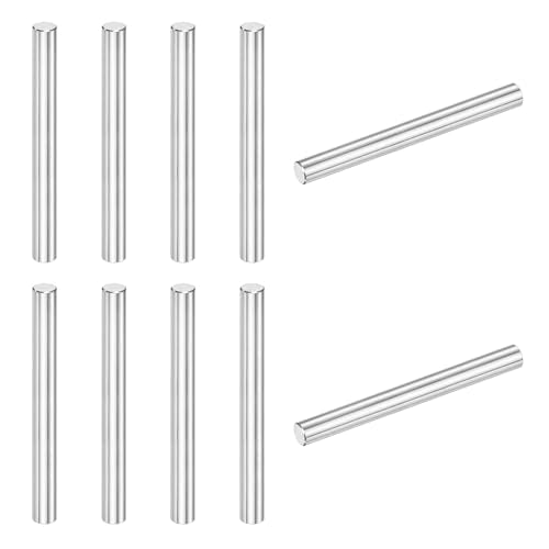 M METERXITY 10-Pack 8 x 80 mm Dowel Pin, 316 Stainless Steel Support Pin Fastener Elements for Metal Devices/Wooden Projects, Cylindrical Shelf Support Pin [Silver Tone]