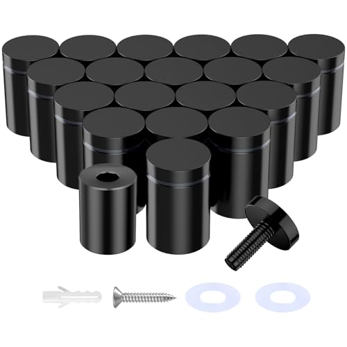 20-Pack Standoff Screws (3/4 in. Dia x 1 in. L), Stainless Steel Standoffs Black 20 Pcs 3/4" x 1"