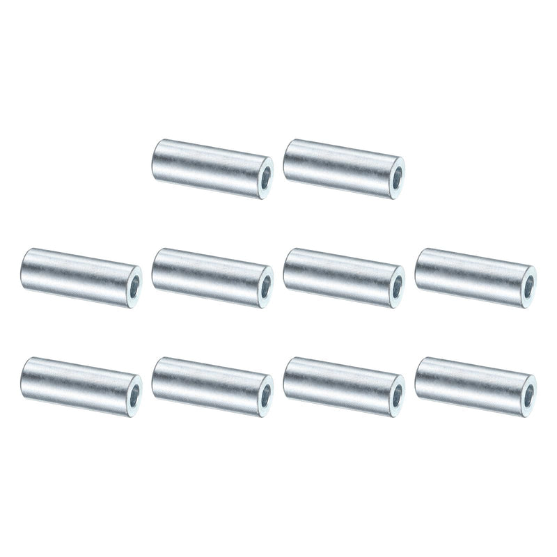 uxcell 10 Pcs Galvanized Steel Spacer 3/8" Bore x 3/4" OD x 2" Length, Unthreaded Standoff Bushing Plain Finish, Round Metal Spacer Fits M12 Screws Bolts 3/8"ID x 3/4"OD x 2"Length