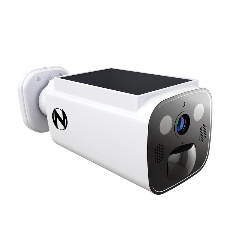 Night Owl 2K Battery Solar Powered Camera with Spotlight and 2-Way Audio – White