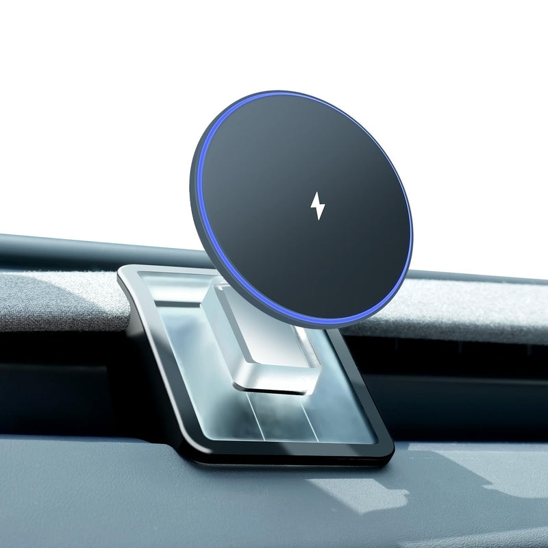Phone Mount Holder Only for Tesla Model 3 Highland Model Y Juniper 2026 with 15W Wireless Charging, Tesla Phone Charger for Magsafe, Model 3 Model Y Accessories 2025, for iPhone 16 15 14 13 12 Series 2025-2024 Model 3, 2026 Model Y, Rechargeable