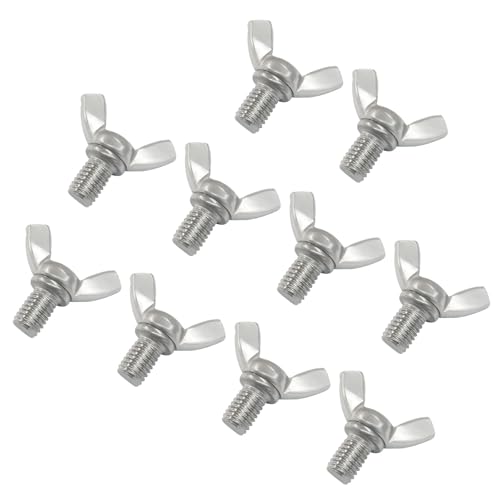 M8 Wing Butterfly Screws Bolts, M8-1.25 x 12mm, 10Pcs M8-1.25*12mm