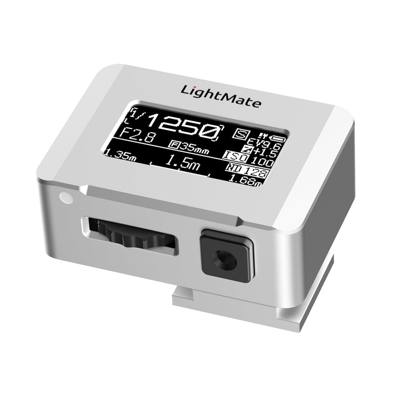 LightMate Lite 2R Light Meter, 30°FOV High Precision Ambient Light Digital Exposure Meter, 0.96in Large OLED Screen, Ultra-Compact 1.24oz, Rechargeable 20H Battery Life, for Film Leica Cameras, Sliver