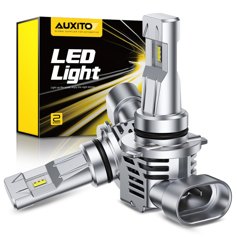 AUXITO HB4 9006 Light Bulbs, 34000LM Super Bright 6500K Cool White Fog Light, 1:1 Halogen Replacement,Cooling Fan, Plug&Play, Pack of 2