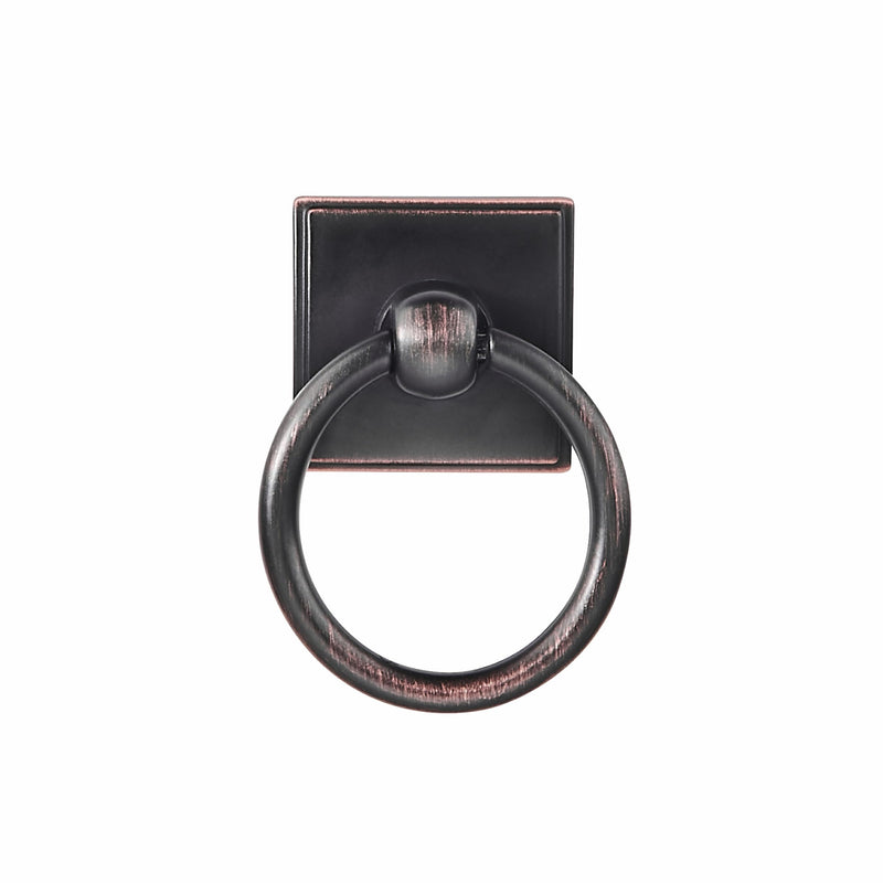khtumeware 10-Pack 1.9 Inch Ring Antique Cabinet Knobs - Oil Rubbed Bronze Nickel Backplate for Drawer knobs for Dresser, Kitchen Cabinets - Durable Zinc Alloy Hardware.