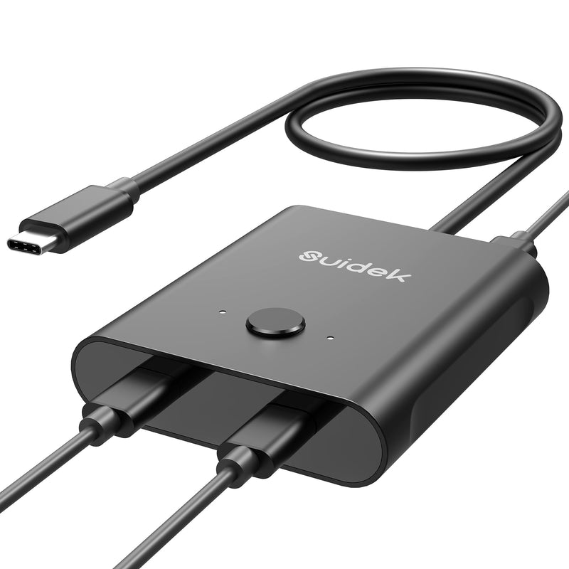USB C Bi-Directional Switch, 1 in 2 Out/2 in 1 Out USB C Switcher 8K@60Hz 10Gbps Data Transfer and 100W PD Fast Charging, Included 5V Power Adapter