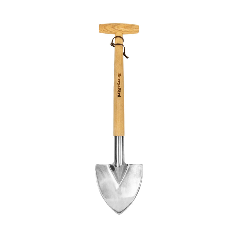 Berry&Bird Perennial Spade, 21.6''Long Trowel for Gardening Root Cutting Tool with Sharp Stainless Steel Blade, Wooden Handle Small Shovel Hand Edger Garden Tool for Planting, Digging & Transplanting