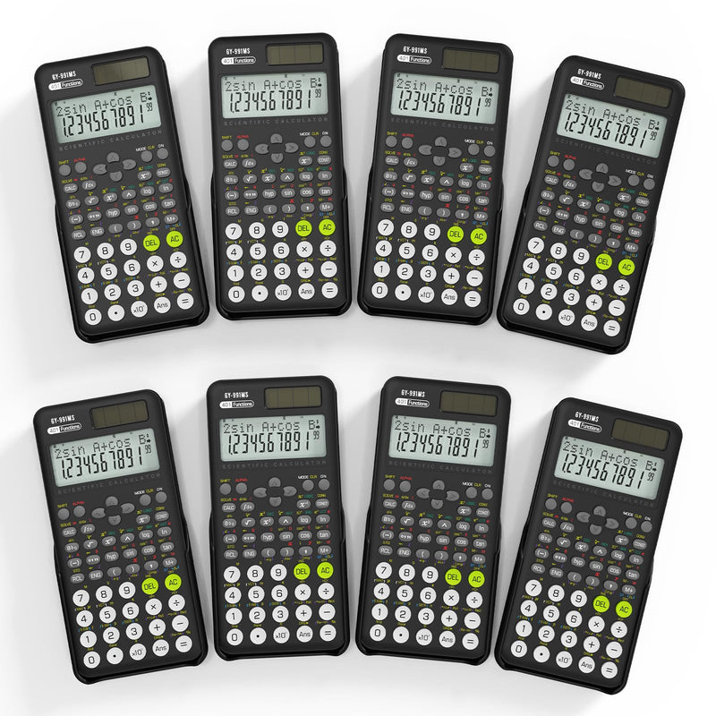 8pcs Scientific Calculator School Supplies 401 Functions 2-Line Display Desktop Calculator Middle High School Student