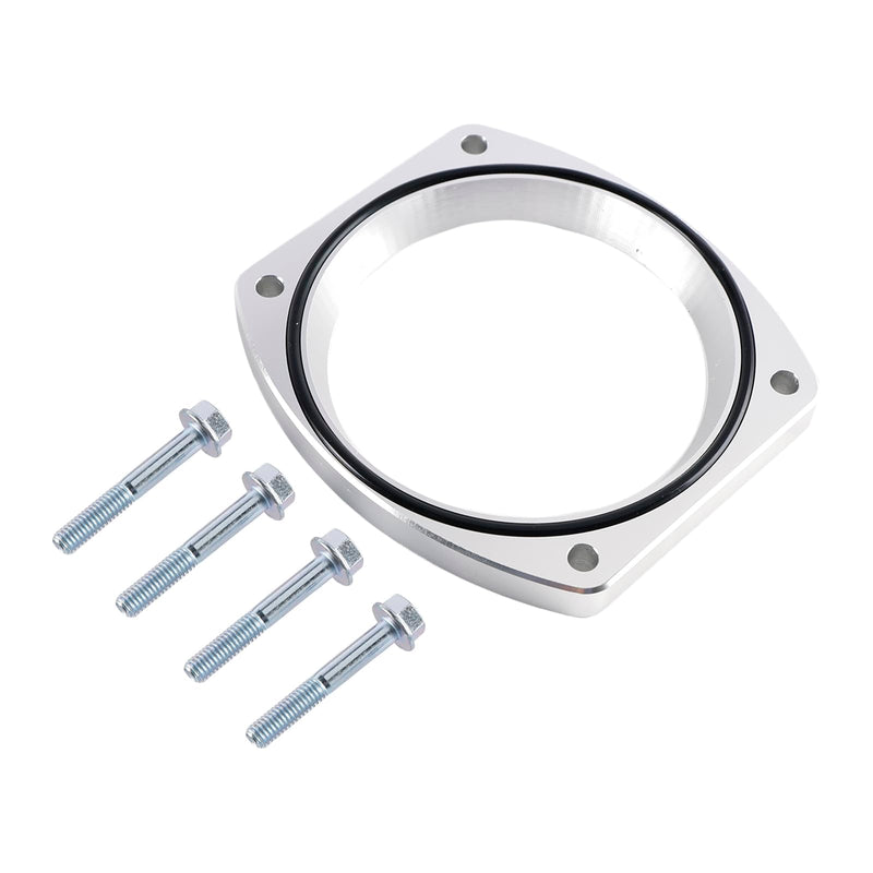 Bruce & Shark 102mm Aluminum Throttle Body Adapter Spacer Plate Kit Compatible with GM LS1 LS3 LSX LS Engine, With 4 Bolt & O-Ring