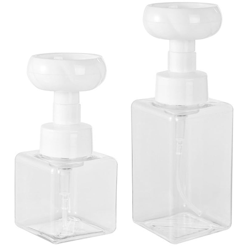 Foaming Soap Dispenser Bottles Flower Shape Foam Pump Bottles Clear Soap Dispenser Bathroom Refillable Pump Bottle for Liquid Hand Dispenser