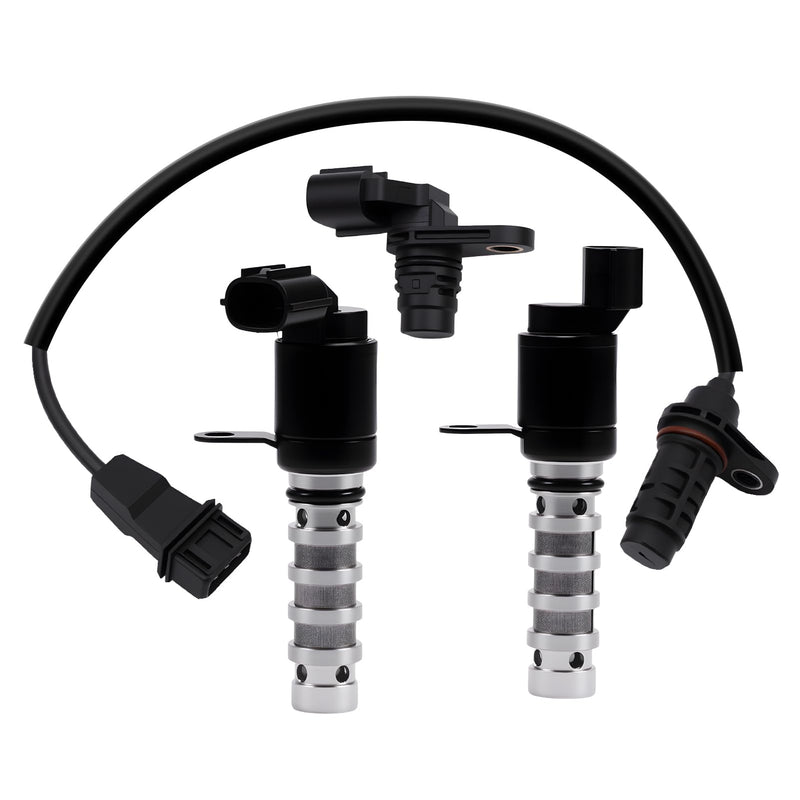 VVT Solenoid Intake & Exhaust Compatible with Hyundai/Kia Camshaft & Crankshaft Position Sensor Kit Fit for Santa Fe/Sonata/Optima 2011-2015 2.0L/2.4L Replace# 24375-2G500 243552G500