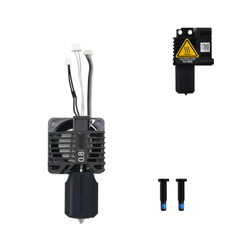 Upgraded Bamboo Original Hotend Complete Kit with Fan for Bambu Lab X1, X1C, X1 Carbon 3D Printer Full Assembly Extruder Hot End Kit Set (0.8mm) 0.8MM