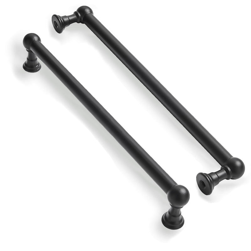 2 Pack Champagne Bronze Cabinet Pulls - Elegant Satin Brass Handle for Drawers and Cabinets, 12 Inch Hole Center, Modern Kitchen & Bathroom Hardware. Black 2