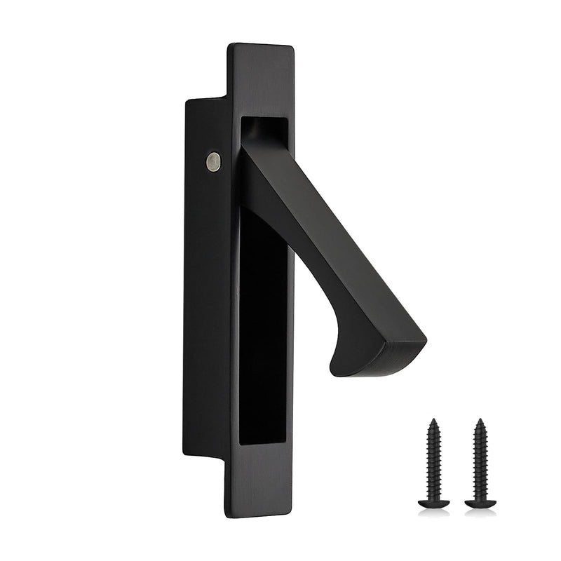 JOY DECOR Pocket Door Pull Handle, Edge Pull, Matte Black Flush Mount for Sliding Doors (4 Pack) 4