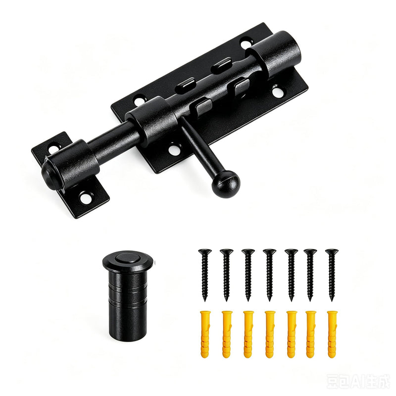 Barrel Bolt Latch,6.3 inch Slide Bolt Gate Latch,14mm Bolt Heavy Duty Shed Door Latch,304 Stainless Steel Black Finish Door Lock Latch for Barn, Wooden Fence, Slide,Door (2, Black-4.0inch) 2