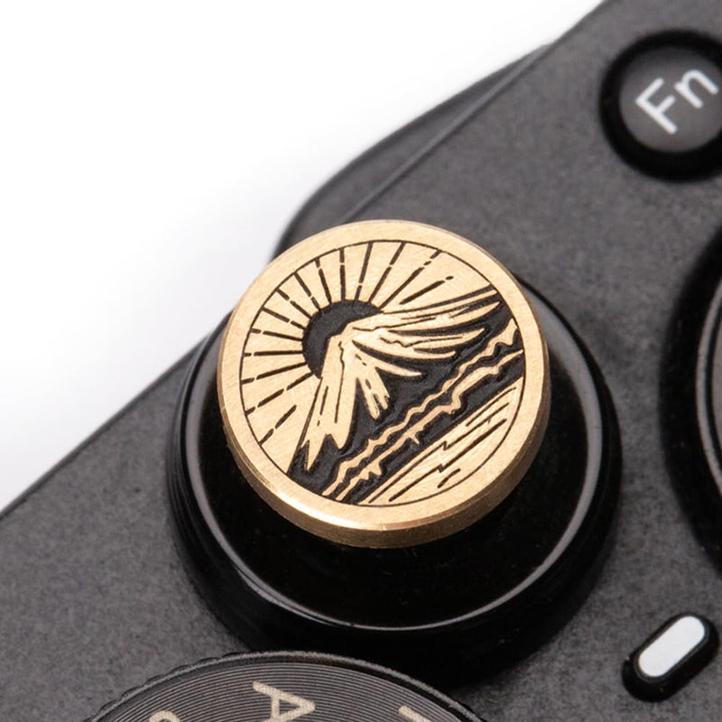 Fuji Mountain Sunrise Pattern Camera Metal Hot Shoe Cover Shutter Decorative Button Set for Fujifilm X-Pro3 xpro2 xpro1 xt30 xt4 xt5 (Copper Alloy-Shutter Decorative Button) Copper Alloy-Shutter Decorative Button